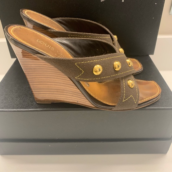 Louis Vuitton Shoes - Authentic Louis Vuitton Woven Wedge Sandals